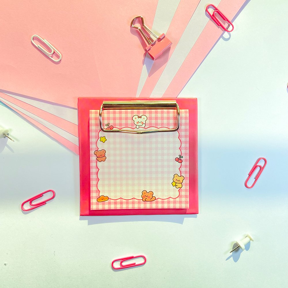 30PCS Cute Cartoon Clipboard Notepads – Animal-Themed Memo Pads for School, Office &amp; Home - Pink