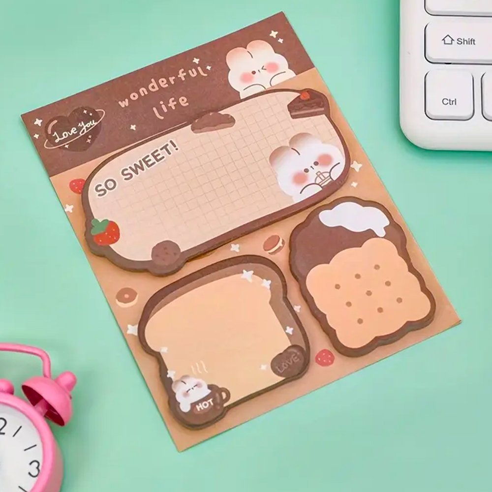 60PCS Creative Cartoon Sticky Notes – Fun &amp; Colorful Memo Stickers - Wheat Rabbit