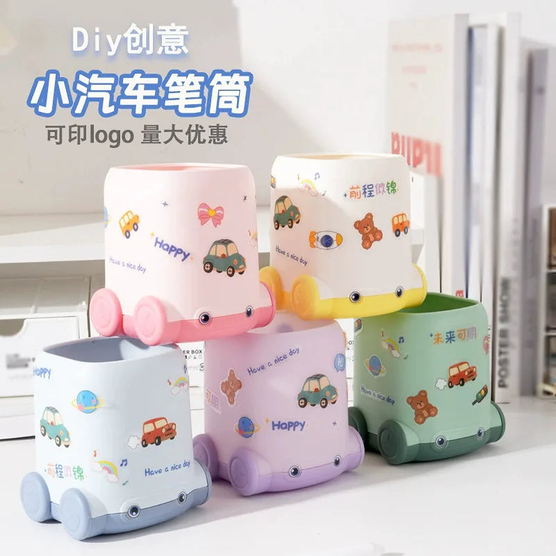 Car-Shaped Pen Holder for Desk - Large Capacity, Decorative Organizer
