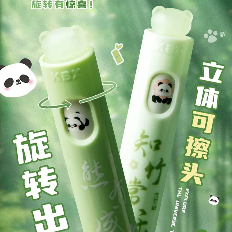 Crystal Panda Spin Pens Eraseable Set - Set of 2 Pens - Green