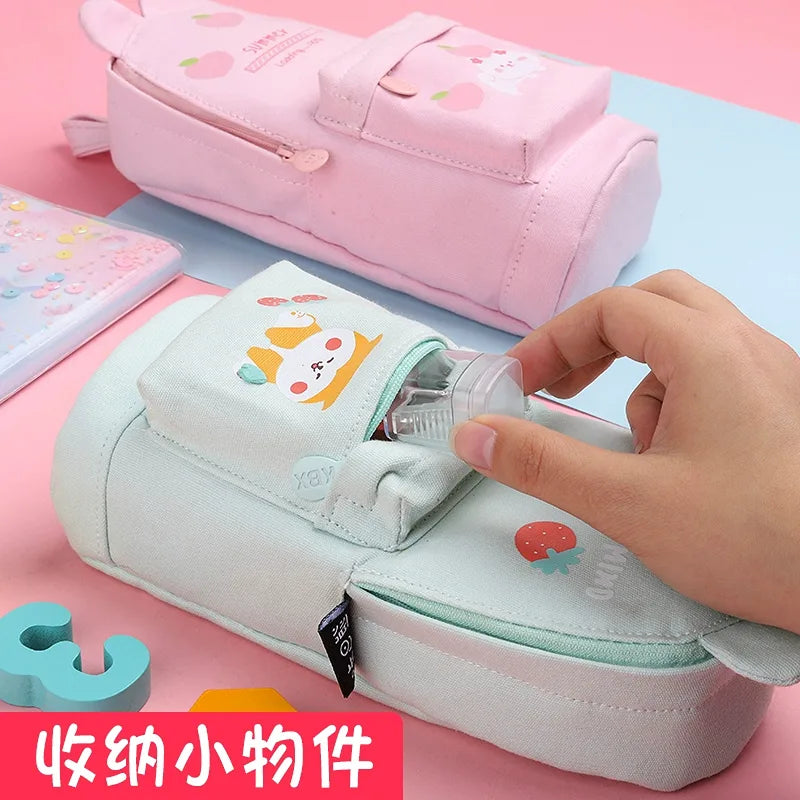Cute Large Capacity Kitten Claw Pencil Bag Light Pink - Pink