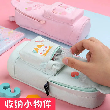 Cute Large Capacity Kitten Claw Pencil Bag Light Pink - Pink