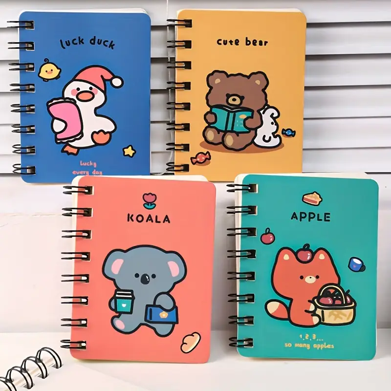 A7 Cartoon Coil Notebook – Pocket-Sized Mini Journal for Students &amp; Office
