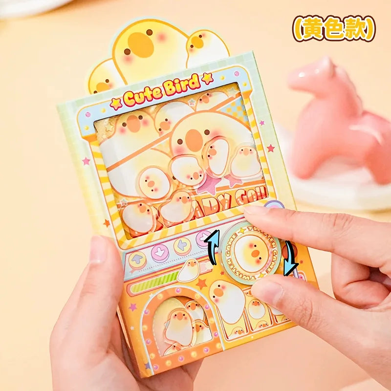 Gachapon Round Dial Notebook - Cute Orange Bird