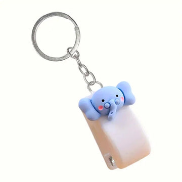 Mini Stapler Keychain – Portable Book Binding &amp; Office Organizer - Elephant