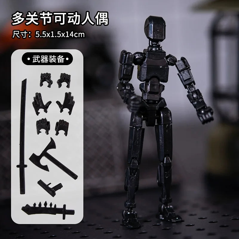 Movable Action Stick Figure with Multi-Joints (Self-Assemble Kit) - Black