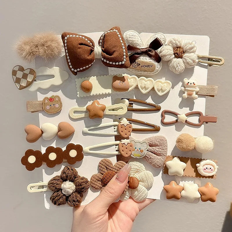Princess Diaries Plush BB Coffee color Hair Clips – 12-Piece Royal Set