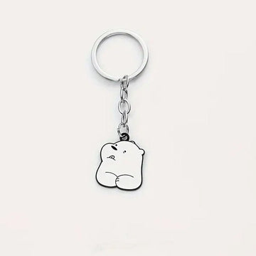 Polar Bear Keychain – Cute White Bear Metal Key Ring &amp; Charm, Durable &amp; Stylish - Gluttonous White Bear