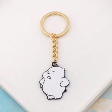 Polar Bear Keychain – Cute White Bear Metal Key Ring &amp; Charm, Durable &amp; Stylish - Angry White Bear
