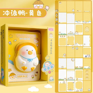 Super Cute Girls Notebook with Soft Press - Surf Duck