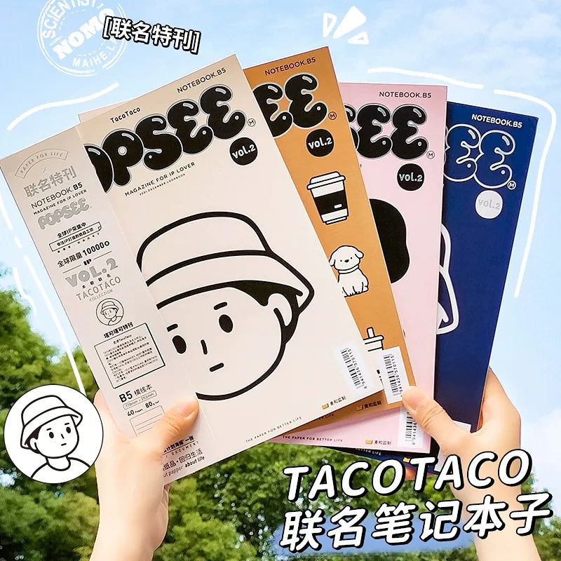 Tacotaco Notebook B5 Size - 4 Books of Fun - Pink