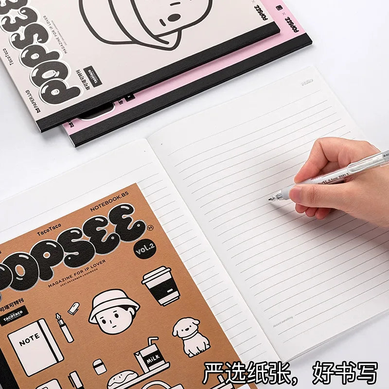 Tacotaco Notebook B5 Size - 4 Books of Fun - Brown