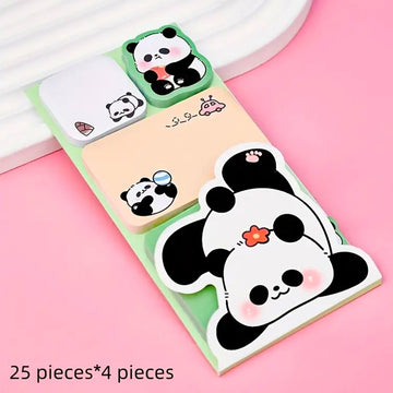 100PCS Cute Cartoon Animal Sticky Notes – Adorable Panda, Bear &amp; Rabbit Memo Pads - Slow Bear