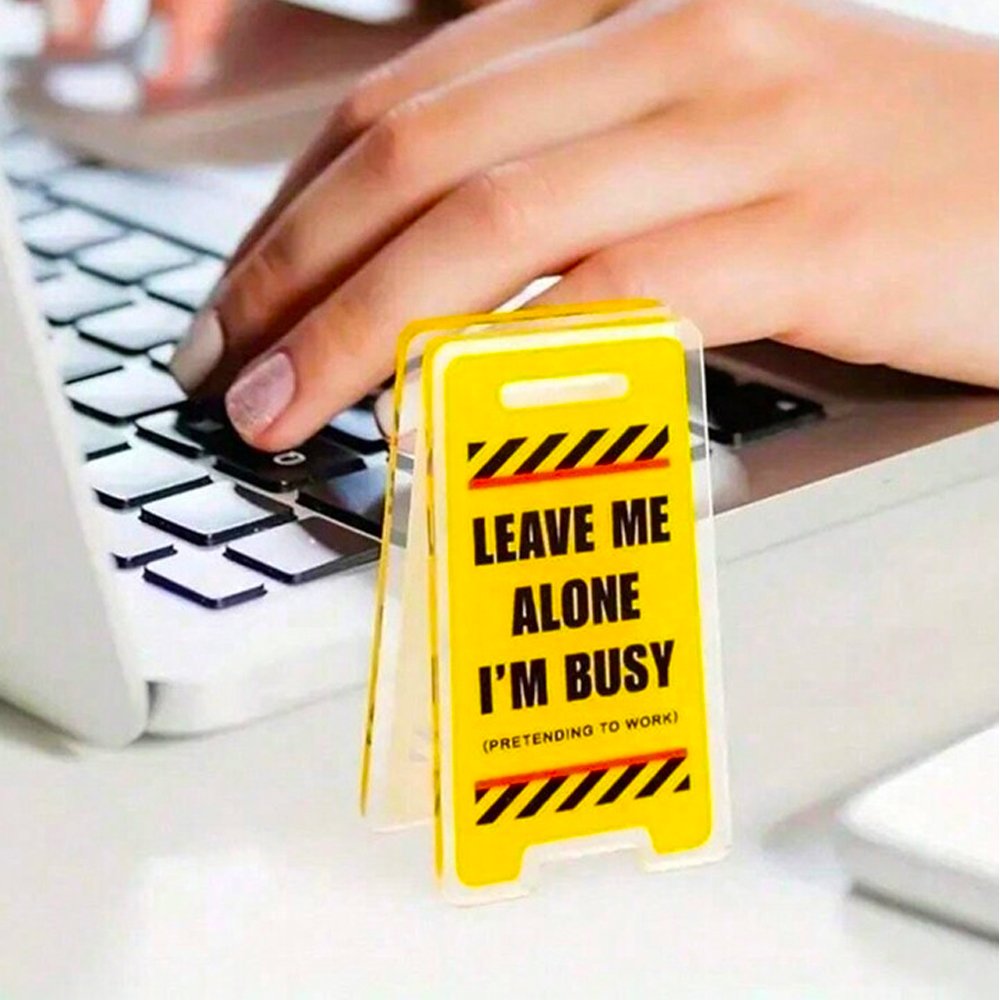 Leave Me Alone Acrylic Desk Sign – Funny Office Décor &amp; Gift for Colleagues
