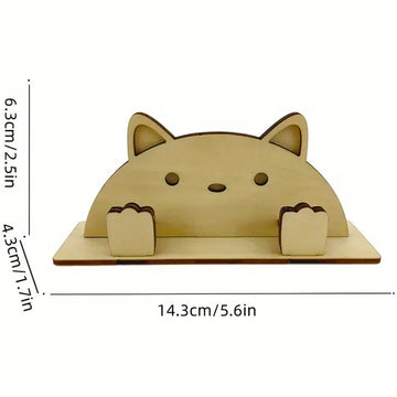Elegant Wooden Eyeglass Holder – 3D Animal Puzzle Spectacle Stand &amp; Bunny Desk Decor